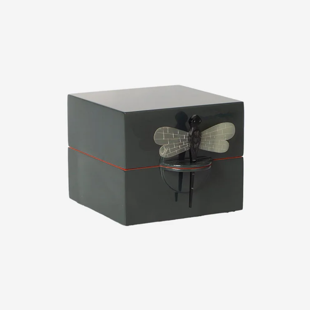 Luxury Viet Nam Lacquer Jewelry Box with Dragonfly Mother of Pearl Inlay Handcrafted Decorative Storage Case for Home Ornaments