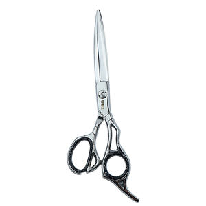 Ciseaux de barbier professionnels élégants de 18,4 cm - Acier à haute teneur en carbone, lame de rasoir, pour droitiers, ciseaux de coiffure et de coupe de cheveux - Product Image 1