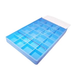 Eagle - Bandeja para Piezas Pequeñas de 24 Compartimentos, Modelo 72.0203, Acero Inoxidable de Primera Calidad, Color Azul, Duradera, para Joyería de Latón - Product Image 1