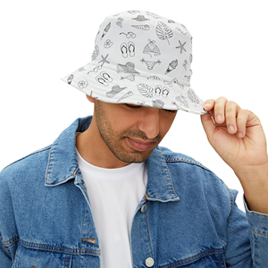 Wholesale Price <b>Summer</b> Beach Casual Solid Polyester/Cotton Bucket <b>Hat</b> with Embroidery Custom Logo for <b>Men</b> - Product Image 5