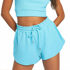 Shorts Deportivos de Cintura Alta para Mujer, Transpirables, de Algodón, con Cinturón, Ajuste Ceñido, Cintura Elástica, Logotipo Personalizado, para Gimnasio y Entrenamiento - Product Image 3