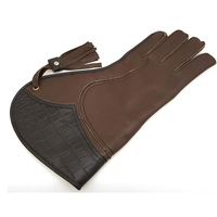 Gant de fauconnerie en cuir nubuck 4 couches de haute qualité, 40 cm, pour le maniement des oiseaux et l'entraînement, durable, pour le chasse au gibier et la fauconnerie