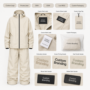 Traje de esquí personalizado al por mayor, impermeable, transpirable, elástico, con cremallera, conjunto de chaqueta y pantalones para snowboard, OEM, ODM, marca privada, invierno - Product Image 6