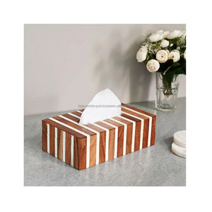 Caja de pañuelos con incrustaciones de hueso de madera hecha a mano, servilletero multiuso increíble para comedor, cocina, mesa de baño para almacenamiento de pañuelos por FWE - Product Image 1