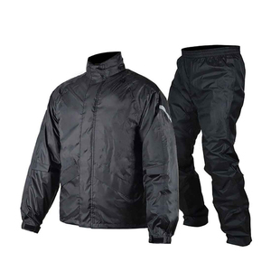 Men's Style Waterproof Rain Suit Hooded Jacket And Pants <b>Set</b> With Reflective Stripes Outdoor Hiking Camping Wear - Product Image 4