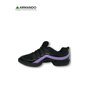Chaussures de danse jazz OEM pour enfants et adultes, en maille et cuir verni, semelle fendue, à lacets, logo personnalisé, petit MOQ, fabricant - Product Image 5