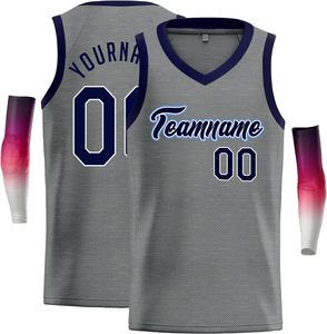 Ensemble de maillot de basket-ball sublimé personnalisé, vert marine, en mesh, sans manches, col en V, débardeur et short, anti-transpiration, unisexe, adulte, SPORTS - Product Image 5