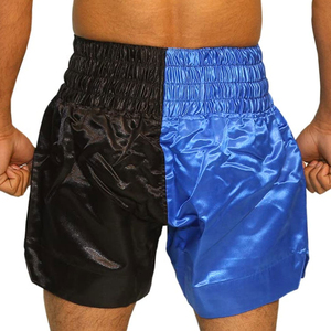 Custom Embroidery Solid Breathable 100% Polyester Silk Casual Fitness Muay Thai Cross-Training Shorts 220g Customized for Men - Product Image 3