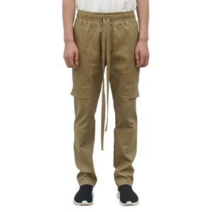 Pantalon cargo jogger kaki pour homme, taille élastique, plusieurs poches, style décontracté, tissu en toile respirant, idéal pour l'automne - Product Image 6