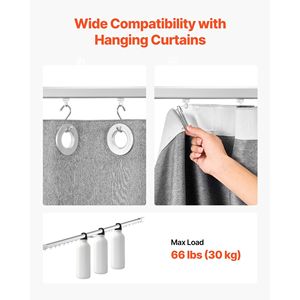 Rail de rideau électrique intelligent, longueur réglable de 71 à 118 pouces, tige motorisée, télécommande, montage mural ou au plafond, rideaux automatisés - Product Image 5