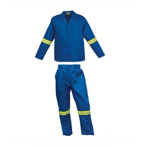 Ensemble de vêtements de travail pour hommes en deux pièces, uniforme de sécurité réfléchissant en coton, vert marine bleu marine, uniformes haute visibilité - Product Image 2