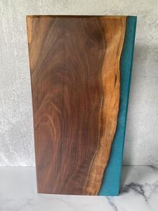 Natural Finish <b>Resin</b> River Wooden Kitchen Board Premium Wooden <b>Epoxy</b> Serving Board for Dining <b>Table</b> - Product Image 2