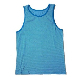 Débardeur sans manches rayé bleu pour homme, col rond, respirant, tricoté, décontracté - Product Image 1