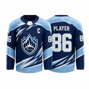 Camiseta de Hockey sobre Hielo Sublimada Personalizada para Hombre, Manga Larga, Absorbe la Humedad, Uniforme de Equipo con Logotipo Impreso en la Parte Delantera - Product Image 1