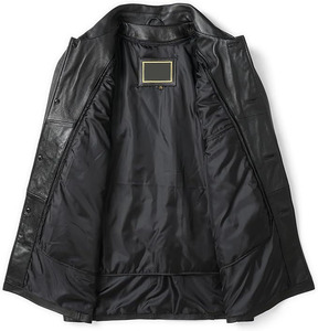 Chaqueta de Cuero Genuino Personalizada para Hombre, Estilo Motero, Cierre de Botones, Alta Calidad, Logotipo Personalizado OEM, Venta al Por Mayor - Product Image 4