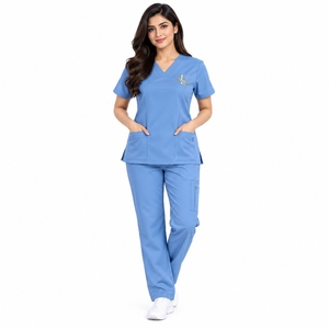 Ensemble de blouses et pantalons de travail confortables en tissu respirant pour infirmières, uniforme médical léger pour femmes, vêtements de travail médicaux. - Product Image 4
