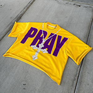 T-shirts personnalisés à deux panneaux, fournisseur OEM, tee-shirt en coton à double panneau, style streetwear tendance pour les marques et la distribution en gros - Product Image 3
