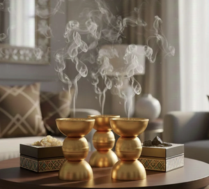 Juego de Fragancias para el Hogar Majestic, Colección de Lujo de 4 Piezas con Quemador de Bakhoor, Porta Incienso para Espacios Contemporáneos, Aroma a Sándalo, Duradero - Product Image 4