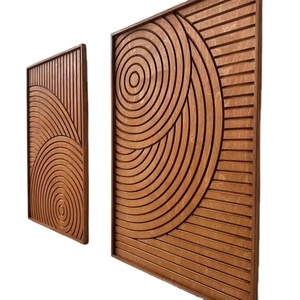 Dernier panneau décoratif d'art mural en bois circulaire élégant sculpter design décoration murale sculpture en bois sculpture murale de maison moderne - Product Image 1