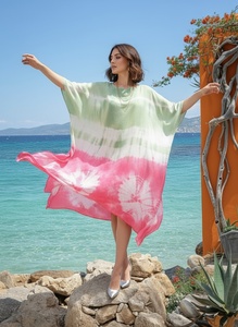 High Quality Designer Rayon <b>Kaftan</b> Tie Dyed <b>Summer</b> Daily Wear Regular Fit Sweetheart neck at Best Price by Supplier - Product Image 3