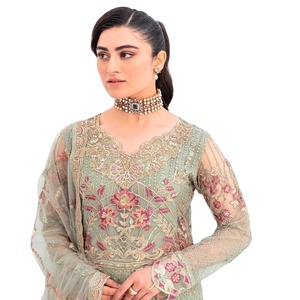 Salwar Kameez en organza brodé de haute qualité, style pakistanais, tenue de fête spéciale, costumes Sharara indiens pakistanais - Product Image 1