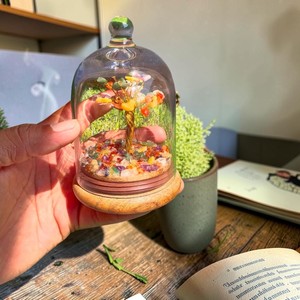 Seven Chakra Gemstone <b>Tree</b> in Glass Cover – Healing <b>Crystal</b> Bonsai with Wooden Base - Product Image 2