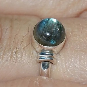 <b>Labradorite</b> <b>Ring</b> 925 Sterling Silver Handmade Boho Statement Promise Jewelry for Women Natural Round Shape Gemstone Jewelry - Product Image 6