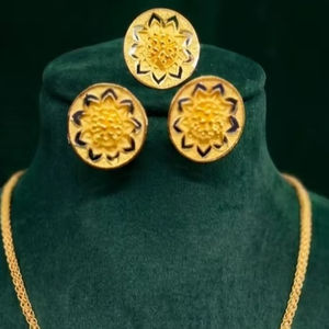 Conjunto de Joyería de 4 Piezas Chapado en Oro para Mujer, Collar Sautoir con Placa, Estilo Indio, Árabe, Africano, Moda Atemporal para Fiesta de Compromiso - Product Image 3