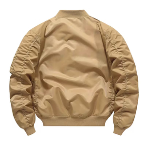 Latest Design Bomber <b>Jacket</b> Long Sleeve <b>Slim</b> <b>Fit</b> Zipper Casual Breathable Washed Winter Bomber <b>Jacket</b> For Men's - Product Image 2