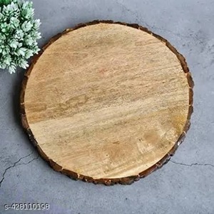 Round Hand Carved Wooden Decorative <b>Plate</b> With Handles Floral Plant Pattern <b>Wall</b> <b>Hanging</b> Platter Decorative Natural Solid <b>Plate</b> - Product Image 3