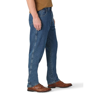 Pantalones Vaqueros de Mezclilla para Hombre, Corte Recto Personalizado, 100% Algodón, Jeans Casuales, Cintura Media Clásica, Ropa Urbana - Product Image 3