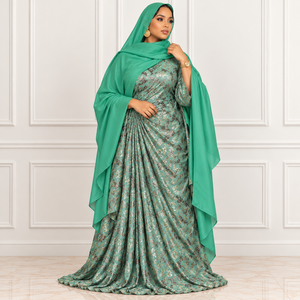 Ensemble élégant somalien Fransawi Dirac en tissu Royal Touch avec motif floral pour femmes et filles - Product Image 3