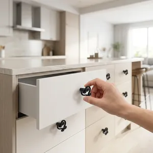 Poignée de tiroir en fonte en forme de cœur, style moderne, quincaillerie de cuisine, bouton de meuble durable, Rajvasant RVE KB 4175 - Product Image 3
