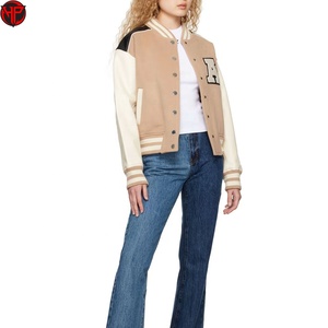 Chaqueta Universitaria para Mujer, Chaqueta Bordada, Cortavientos, Transpirable, Ropa de Invierno, Chaqueta Letterman con Color Personalizado para Mujer - Product Image 3