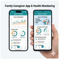 ROYALCRAFT Aplicación de Compañía con IA para el Cuidado de Personas Mayores, Recordatorio de Medicamentos, Alertas de Seguridad, Compatible con Internet