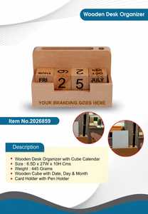 Organizador de Escritorio Ejecutivo de Madera con Calendario Reutilizable y Porta Papelería, Organizador de Escritorio Profesional de Madera para Oficina, Estudio - Product Image 2
