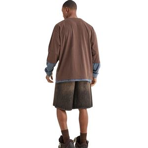 2025 Men's Stretchy Breathable Polyester <b>Long</b> <b>Sleeve</b> Crew Neck <b>Tops</b> Custom Color Sports Casual Wear Summer Cotton Formal - Product Image 5