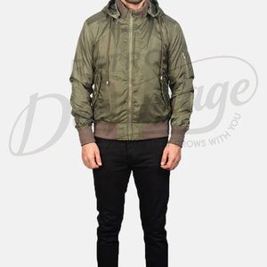 Veste d'hiver matelassée de qualité supérieure pour homme, couleur vert olive, avec capuche, rembourrée, coupe-vent, thermique, style décontracté - Product Image 4