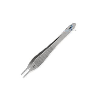 Pinzas Adson de acero inoxidable de 4.75 pulgadas con punta recta, 1x2 dientes, plataforma de atadura con revestimiento WTC, mango plano, autoclavables manualmente - Product Image 2
