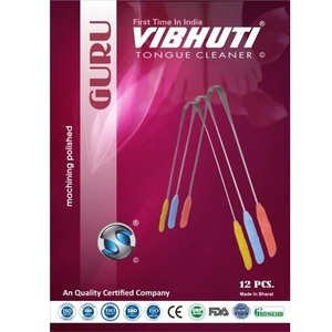 Grattoir à langue professionnel en acier inoxydable avec manche en plastique pour une hygiène buccale pratique, fourni par un fournisseur indien, en vente - Product Image 1
