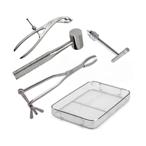 Juego de Pinzas de Sujeción de Huesos Premium Hay Grove y Bandeja de Molienda, 5 Instrumentos Quirúrgicos Ortopédicos Manuales Reutilizables de Acero Inoxidable Alemán - Product Image 1