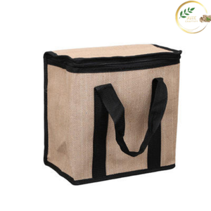 Sac à déjeuner léger en jute avec doublure facile à nettoyer, capacité de 6 à 10 L, avec poignées - Product Image 2