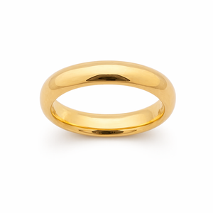 Mens 18KT Yellow Gold Classic Plain Wedding Band <b>Ring</b> High Polish Smooth Dome Comfort Fit Minimalist Daily Wear Gift Jewelry - Product Image 1