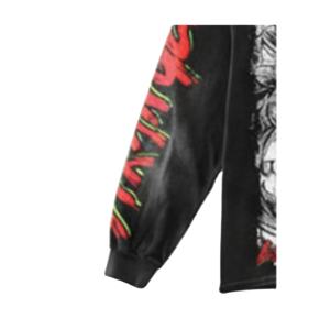 Halloween Scarecrow Sun Fade 100% Sudadera con estampado de algodón Temporada de invierno negra para hombres y mujeres Diseño de terror espeluznante - Product Image 3