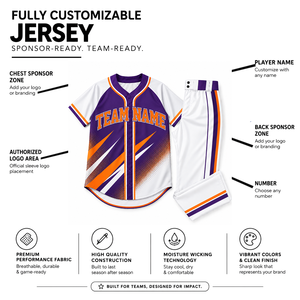 Ensemble de maillots de baseball personnalisables à manches courtes, impression par sublimation, polyester respirant, uniforme pour adultes, nom de l'équipe imprimé - Product Image 1