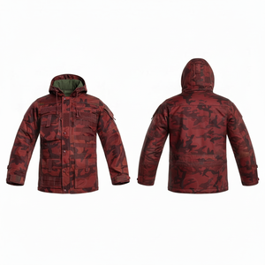 Veste à capuche camouflage imperméable de haute qualité, design multi-poches pour le travail en extérieur, protection contre le froid, veste pour homme - Product Image 2