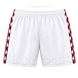 Shorts de lacrosse unisexe blanc et rouge en polyester, coupe athlétique, uniforme sportif léger, tenue d'entraînement pour équipe, vêtements de match - Product Image 2
