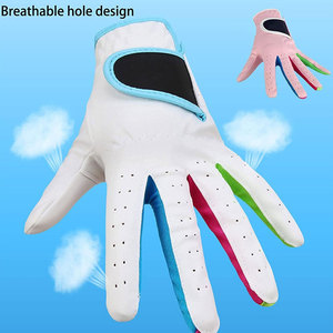 ถุงมือกอล์ฟหนัง PU สีชมพู ระบายอากาศได้ดี ปิดด้วยแถบตีนตุ๊กแก สำหรับผู้หญิง ใช้สำหรับเล่นกีฬา - Product Image 3