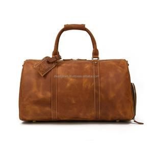 Bolsa de Viaje de Gran Capacidad, de Cuero Genuino, con Cierre, Impermeable, Plegable, para Gimnasio y Deportes, con Compartimento para Zapatos, Logotipo Personalizado, OEM, ODM - Product Image 5