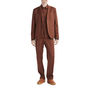 Veste de costume trench formelle coupe slim longue en coton 100% à carreaux croisés pour homme, automne-hiver, coupe-vent - Product Image 4